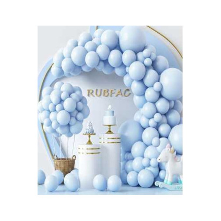 Комплект 103 сини балона макарон, 18, 12, 10, 5 инча, декорации за детски партита