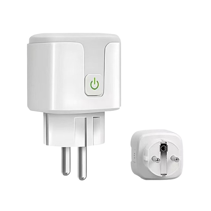 Интелигентен WiFi контакт, COSMI, 1 брой, приложение Tuya Smart, 16A висока мощност, дистанционно управление и програмиране чрез приложение, гласов контрол, съвместим с Amazon Alexa/Google Home, за домашен офис и интелигентен дом, бял