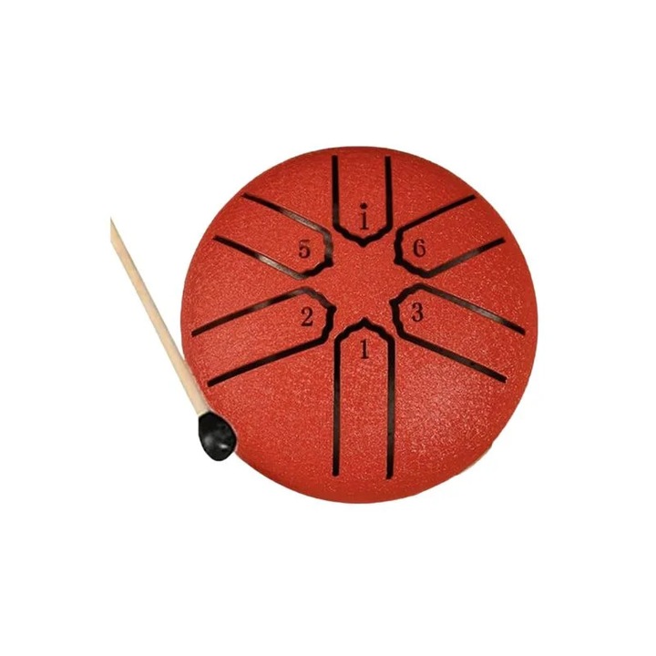 Мини метално барабанче Mindblower, 6 ноти, преносимо, 7.5x4.8cm, с включен чук и музикален наръчник