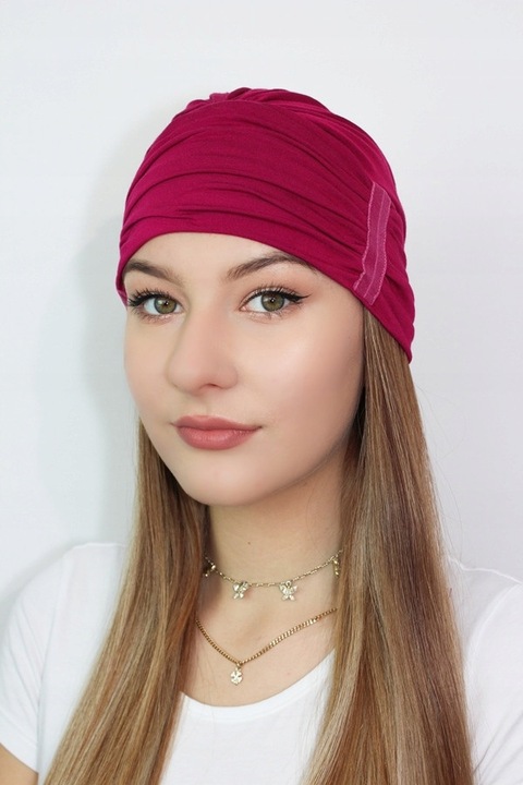 Turban Mona, fucsia, bambus, 55-60cm, set de purtat fara legaturi