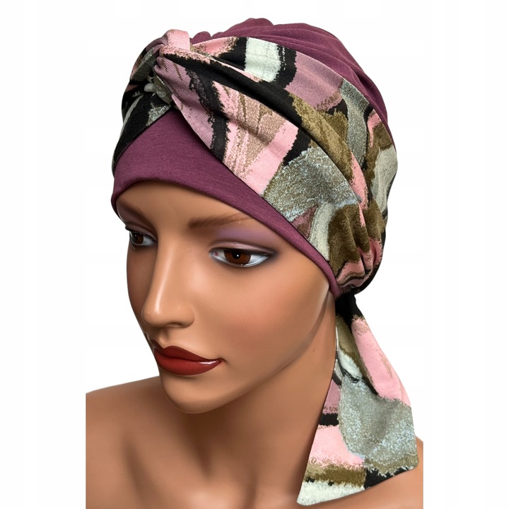 Turban dama primavara Lena, elastic, din bambus, multicolor, marime universala