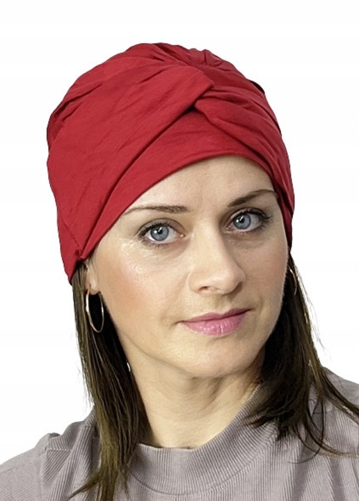 Turban dama Sara din bambus, caramida, 25cm, set