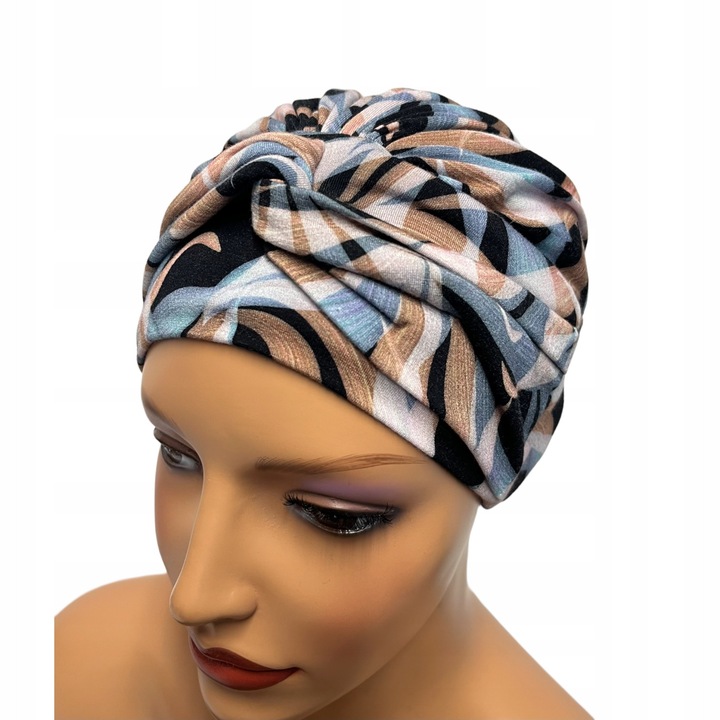 Дамски тюрбан, Eva Design, модел Сара 334, от бамбук, мек, сгъваем, многоцветен, 25см