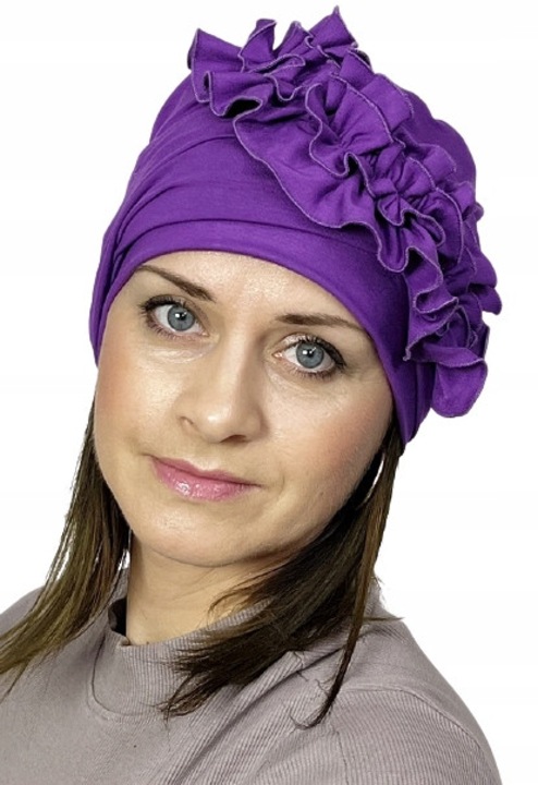 Тюрбан Malwina, виолетов, бамбук, 25см, за дами след химиотерапия