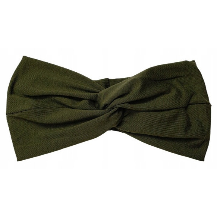 Banda de cap din bambus Eva Design, khaki, elastica, protectie urechi, set de vara