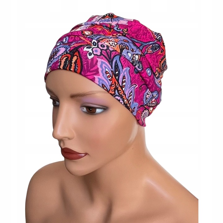 Тюрбан Celestyna wek-346, 94% вискоза, 6% еластан, универсален, за химиотерапия, многоцветен