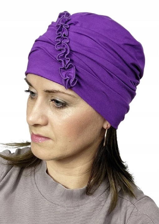 Тюрбан Калина, бамбук, виолетов, универсален размер 54-60 см, за дами след химиотерапия