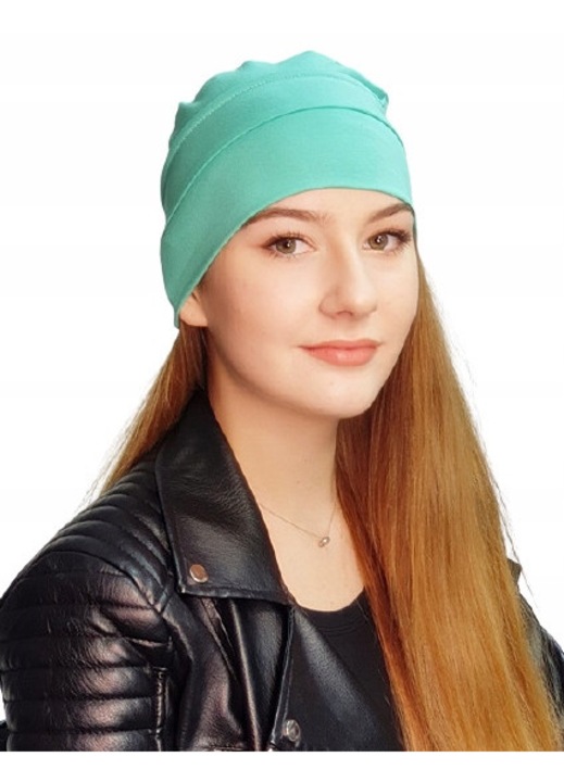 Turban sportiv Celestyna, viscoza cu elastan, verde pistacia, marime universala 54-61 cm