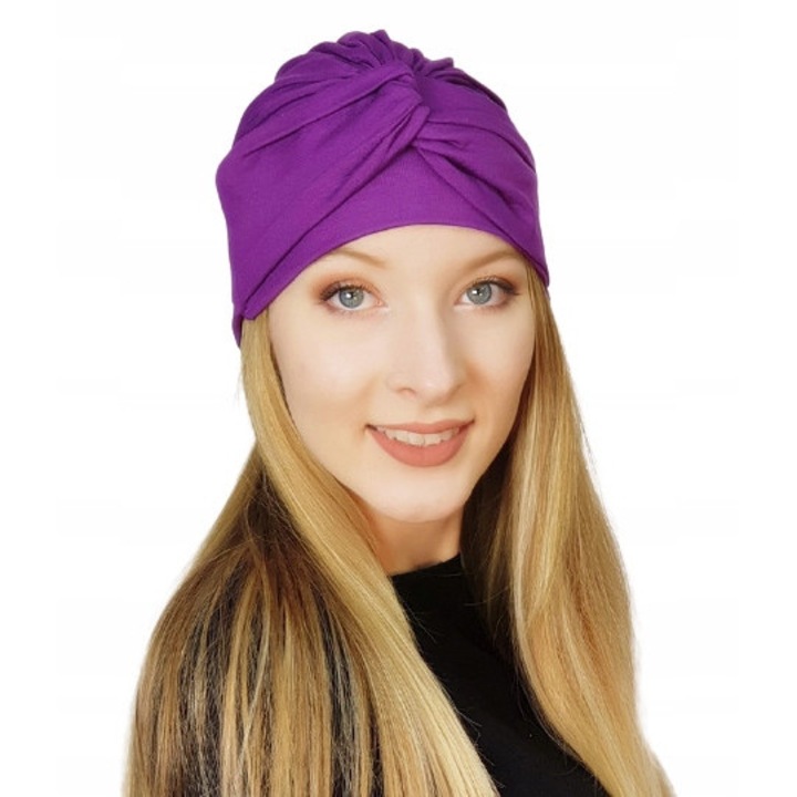 Дамски тюрбан, вискоза, нагънат, удобен, многоцветен, 25см