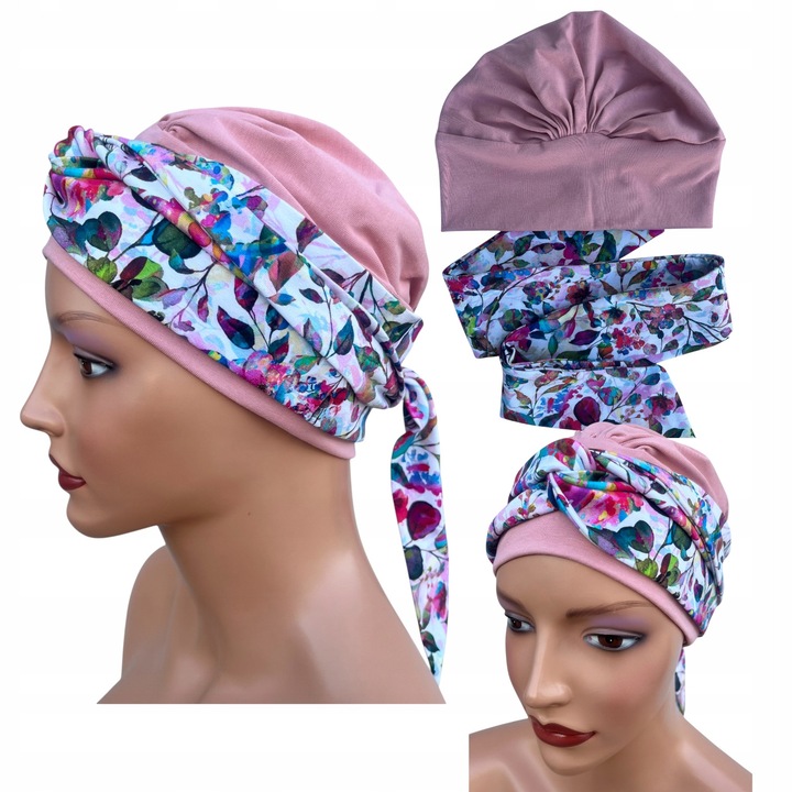 Turban dama, Lena, bumbac cu elastan, elastic, multicolor, marime universala