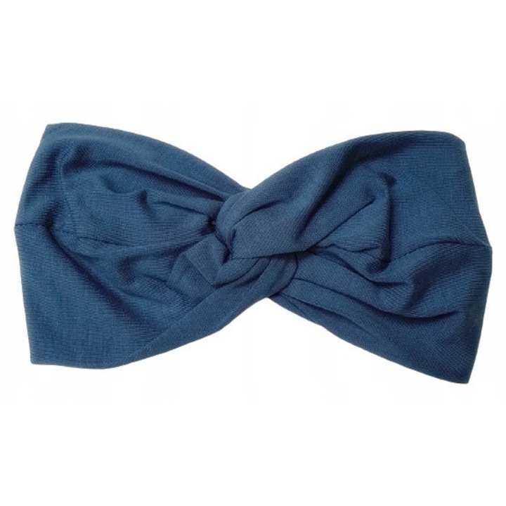 Banda de urechi pentru femei, Eva Design, 007, albastra, din bambus, elastica