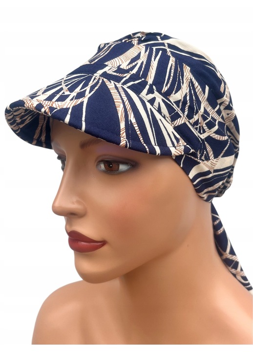 Turban dama cu viziera, esarfa plisata, Eva Design, viscoza, 25cm, universal
