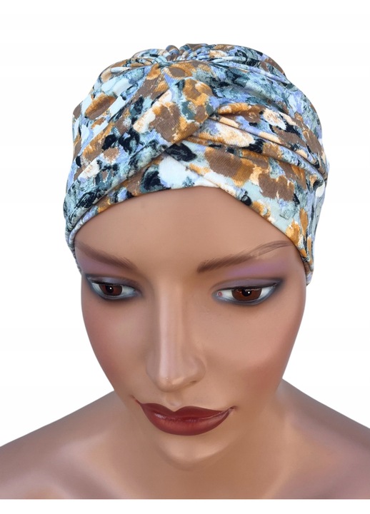 Дамски тюрбан плисиран, Eva Design, вискоза, мек, 25см