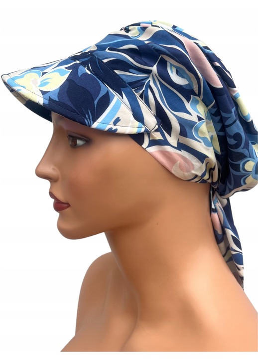 Turban dama cu viziera, esarfa plisata, 25cm, viscoza, multicolor