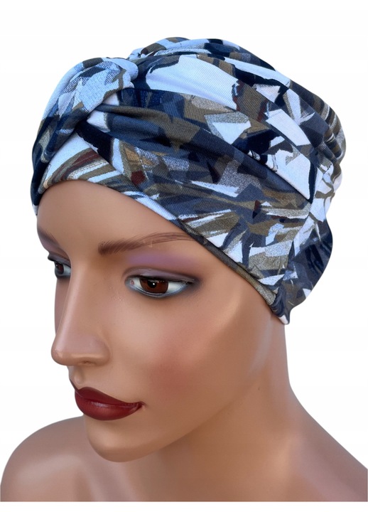 Caciula dama plisata turban, Eva Design, viscoza, moale, fabricata in Polonia, 25cm