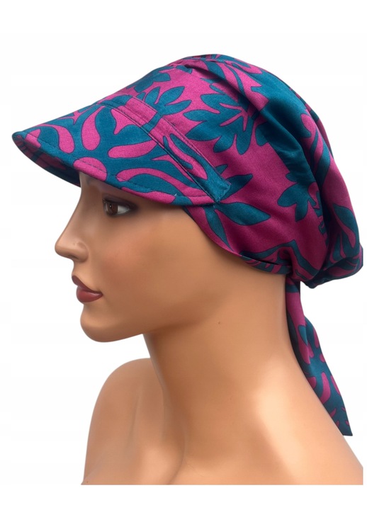 Дамски тюрбан с козирка, плисиран шал, Eva Design, вискоза, 25см, универсален