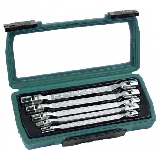 Set de chei tubulare dublu articulate Mannesmann M19821, Ø8-19 mm, 5 piese