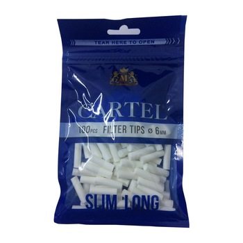 Filtre rulat Cartel - 6 mm Slim Long (100) Filtre rulat Cartel - 6 mm Slim Long (100)