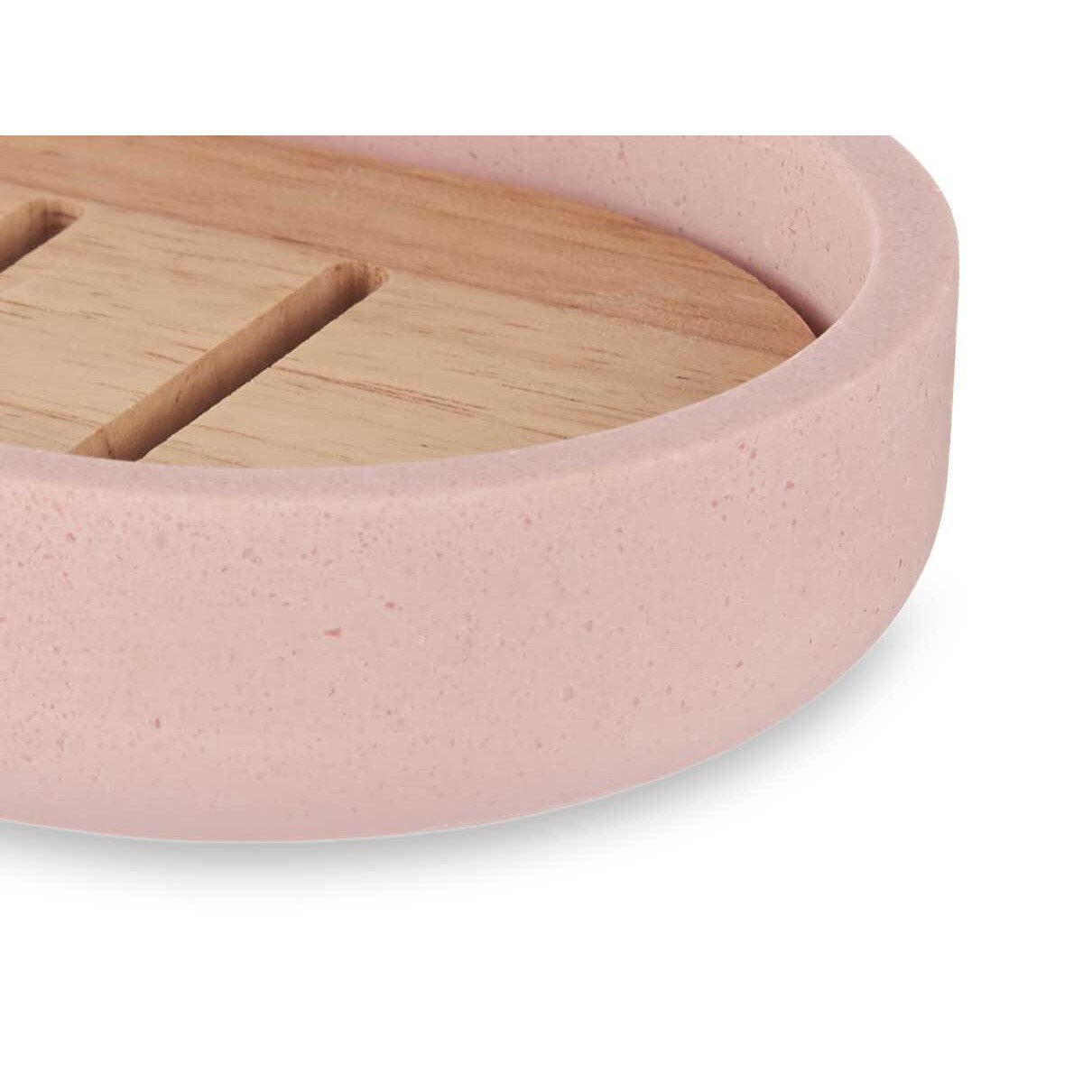 Sapuniera pentru baie cu insertie de bambus, din material rasina, stil ...