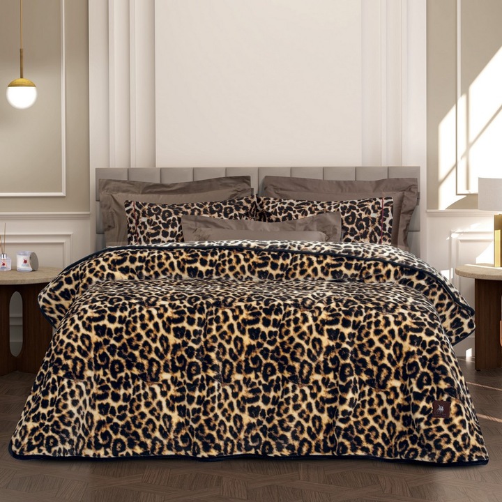 Patura Velur 3435, Greenwich Polo Club, imprimeu animal, 100% acrilic, 160x220cm/220x240cm