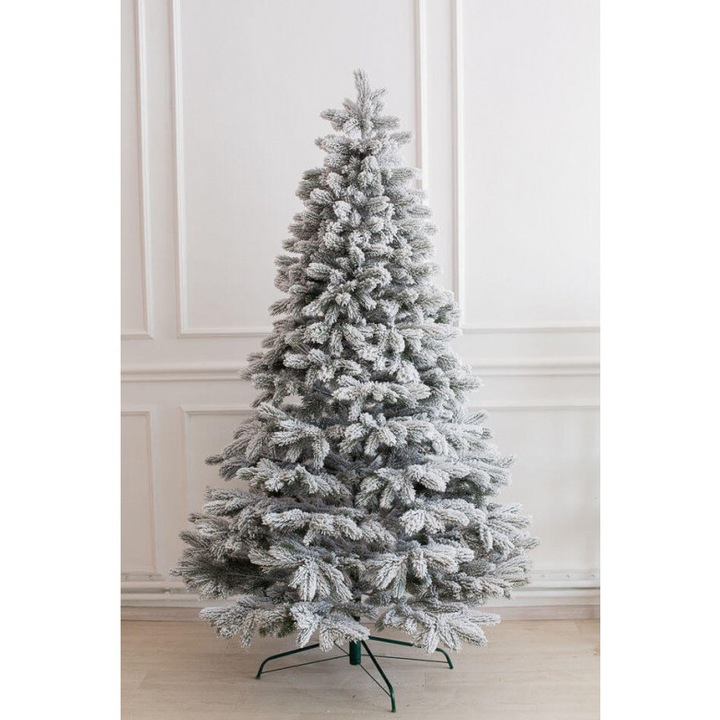 Brad artificial premium SOSNA Snow, ace 3D, PE, 150 cm, cu suport metalic, Nins