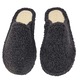 Papuci dama negri – incaltaminte de casa confortabila, din material pufos cu brant din piele naturala, Bosaco 36