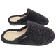 Papuci dama negri – incaltaminte de casa confortabila, din material pufos cu brant din piele naturala, Bosaco 36