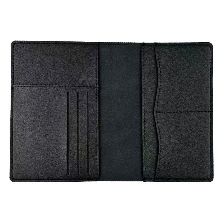 Husa pasaport piele PU, capacitate mare, multifunctionala, multiple sloturi carduri, organizator documente, portofel calatorie