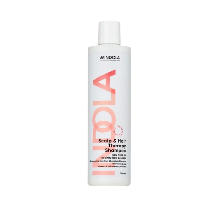 Indola Scalp & Hair Therapy 1000ml – Sampon Profesional Vegan pentru Scalp Sensibil si Par Slabit, cu Keratina Vegetala si Agenti Anti-matreata