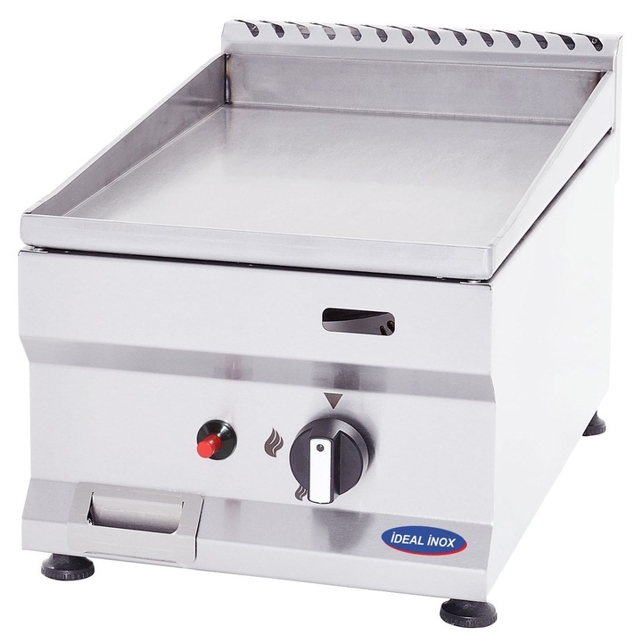 Gratar pe gaz cu placa neteda 5 mm Ideal Inox 300x500x250 Linia 500