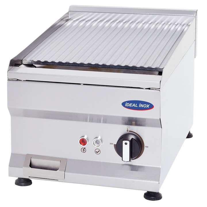Gratar electric cu placa striata de 10 mm 300x500x250 Ideal Inox Linia 500