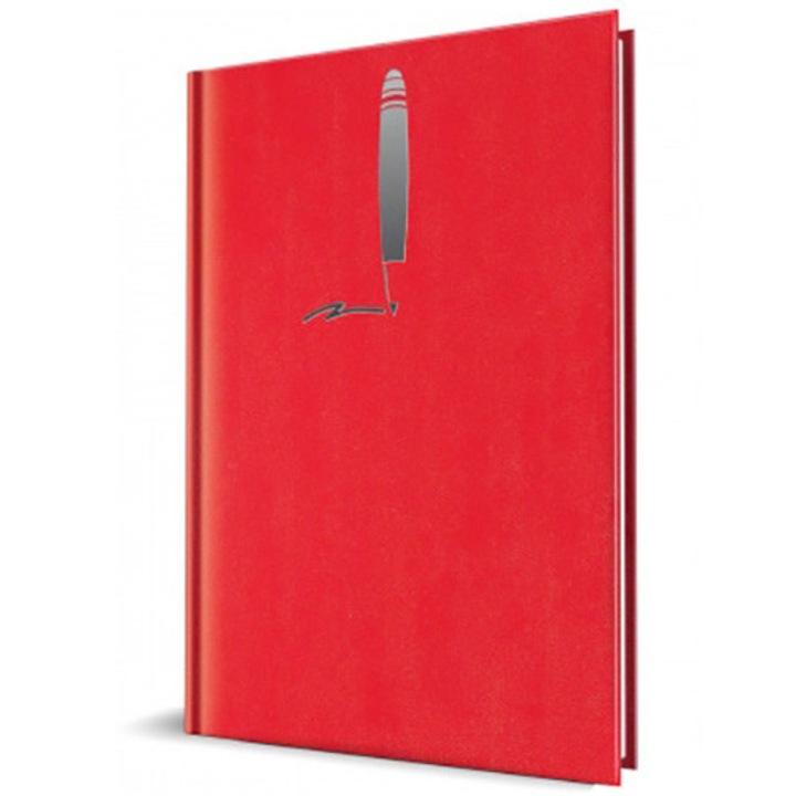 Agenda nedatata Herlitz, A5, 224 pagini, coperta buretata, personalizabila, Paros, culoare rosu