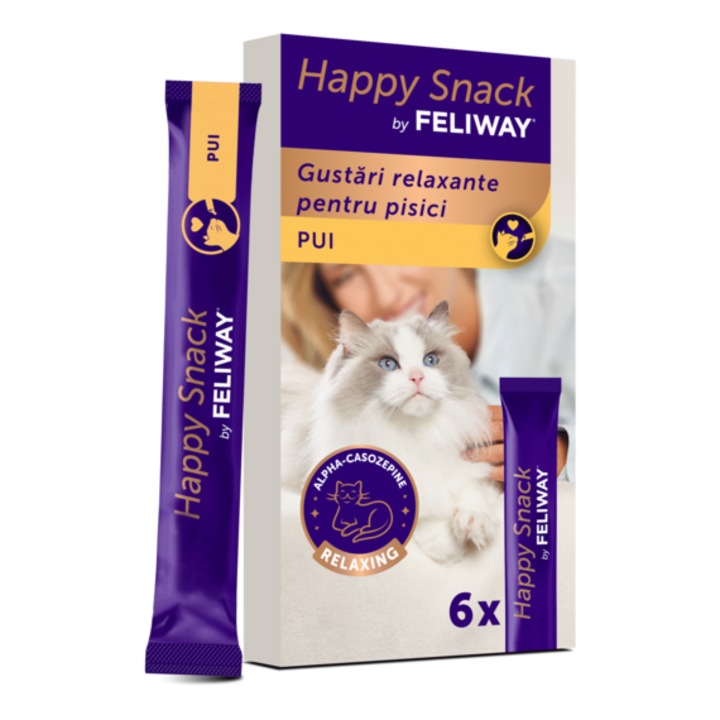 Feliway Happy Snack cu Pui, 6x15g