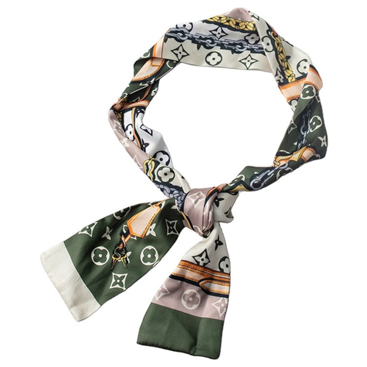 Esarfa subtire pentru femei, 120cmx7.5cm, poliester satin, multicolor