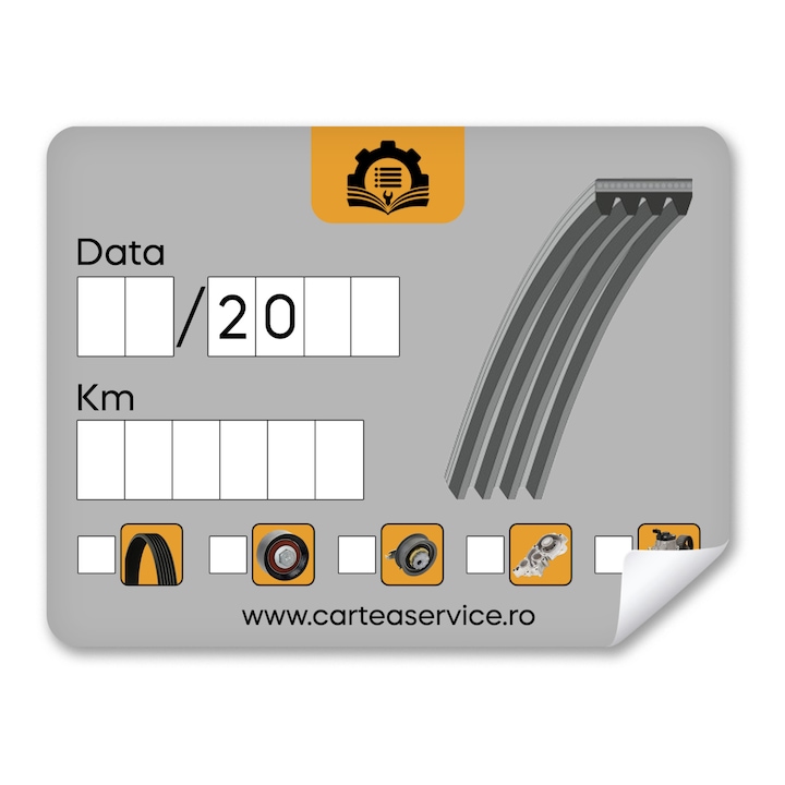 Set 100 Etichete Autocolante Revizie Alternator si Transmisie – Stickere Auto pentru Schimb Piese si Curele