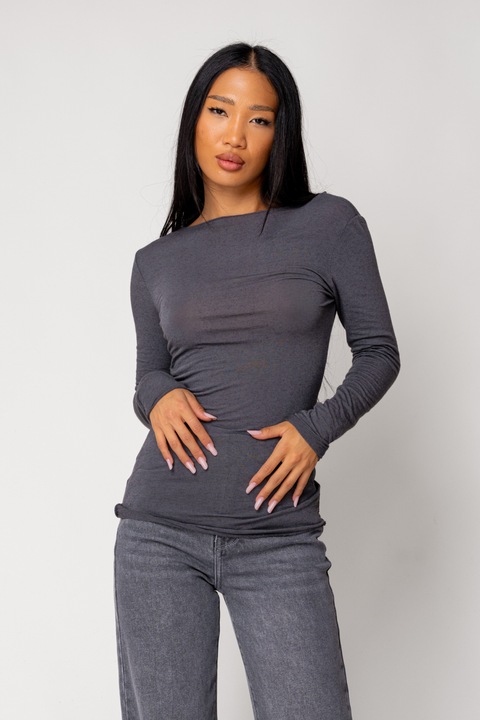 Bluza subtire din mix de casmir Grey Anthracite 18301, Gri cenusiu, One Size