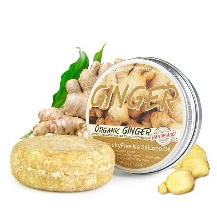 Sapun solid pentru par cu ghimbir, SuooTci, formula naturala, 60g, unisex