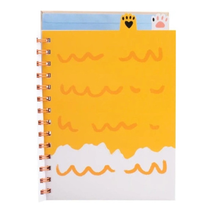 GDD A5 spirálfüzet, 80 lap, 4 féle oldaltípus, többszínű, macska- és kutyamancs elválasztókkal