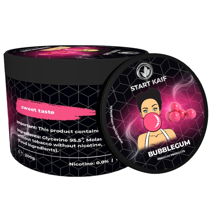Аромат за наргиле StartKaif, Bubble Gum, от целулоза, без никотин или тютюн, 200гр