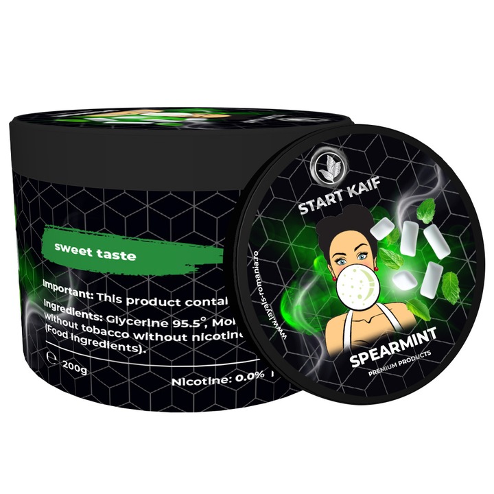 Aroma Narghilea StartKaif, Spearmint, din celuloza, fara nicotina sau tutun, 200g