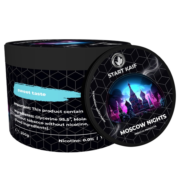 Аромат за наргиле StartKaif, Moscow Night, от целулоза, без никотин или тютюн, 200гр