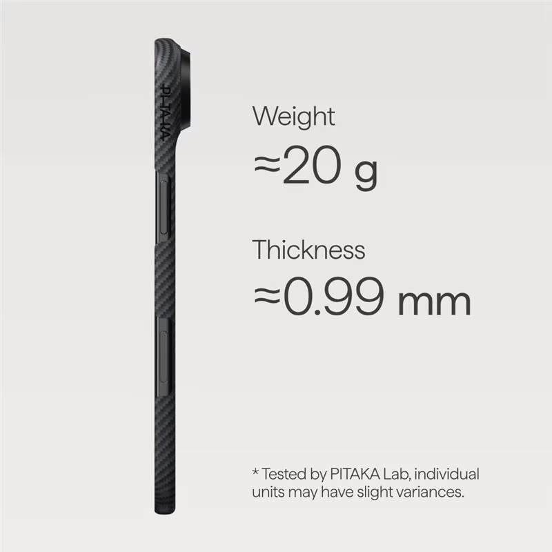 Carcasa Pitaka Ultra Slim cu Magnetic Ring compatibila cu iPhone 17 Air, Negru/Gri
