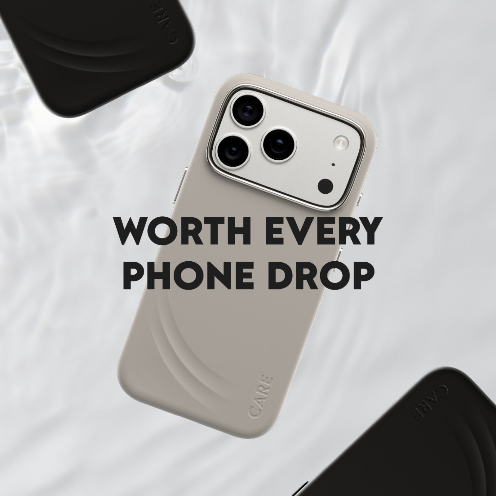 Husa telefon Care by PanzerGlass pentru iPhone 17 Pro, Flow Vanilla