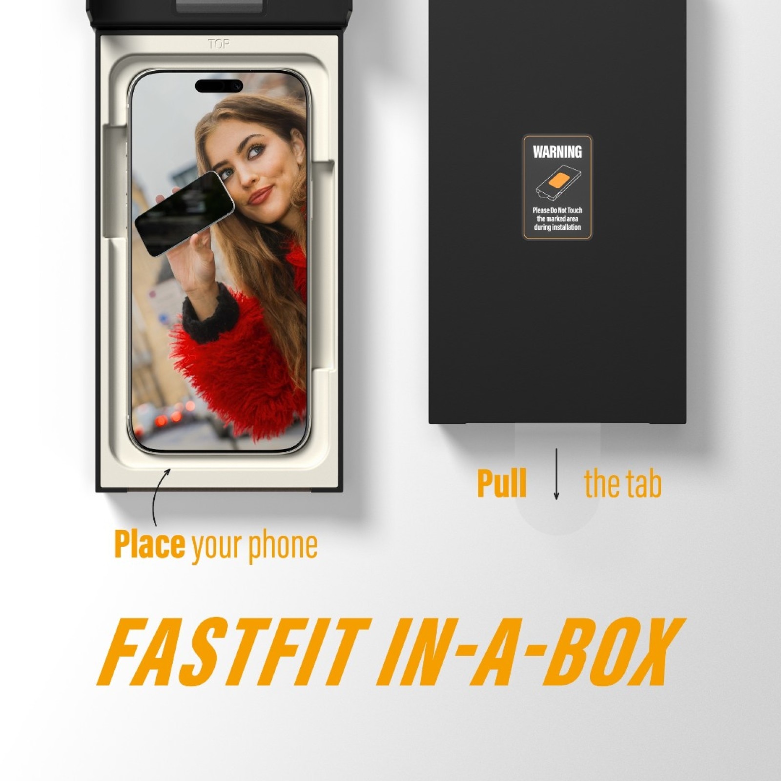 Folie protectie sticla PanzerGlass pentru iPhone 17 Pro Max, Privacy, UWF, cutie de instalare, cu ramă neagră