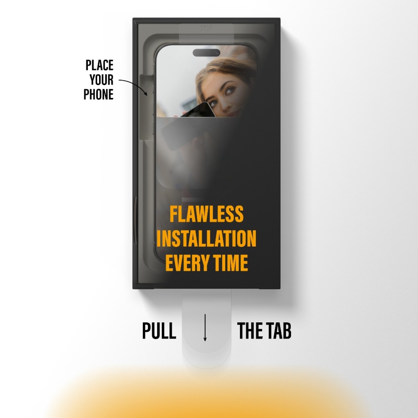 Folie protectie sticla PanzerGlass pentru iPhone 17 Pro Max, Privacy, UWF, cutie de instalare, cu ramă neagră