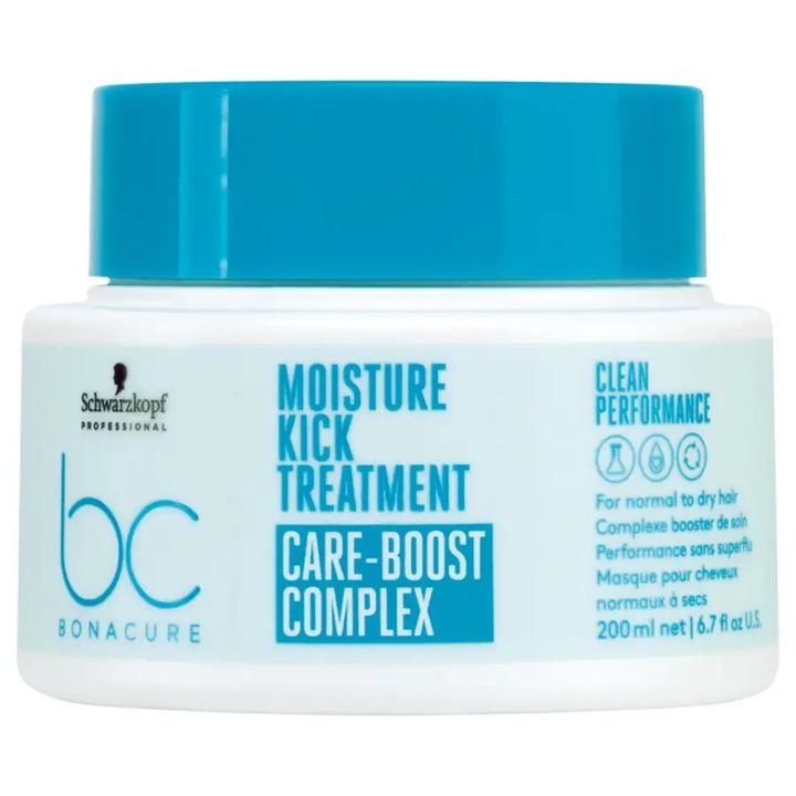 Schwarzkopf Professional BC Bonacure Moisture Kick Treatment– Tratament Hidratant Intens pentru Par Uscat, Fragil sau Cret, cu Glicerina si Complexul Care-Boost