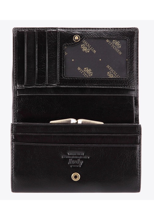 Portofel dama WITTCHEN, piele naturala, 10 compartimente, negru