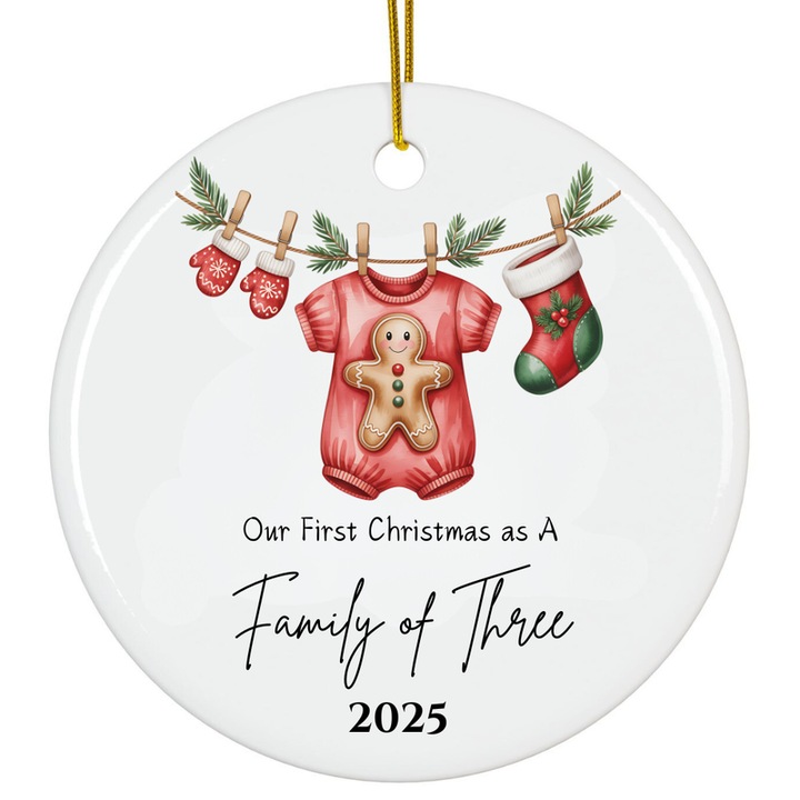 Fehér karácsonyi dísz 8cm Első karácsony babának