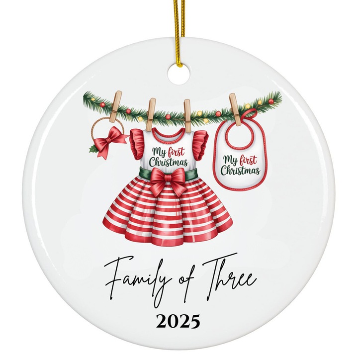 Karácsonyi dísz babának, első személyre szabott karácsony