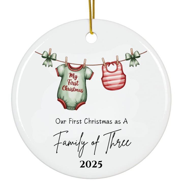 Fehér baba dísz Első karácsony személyre szabott fadísz